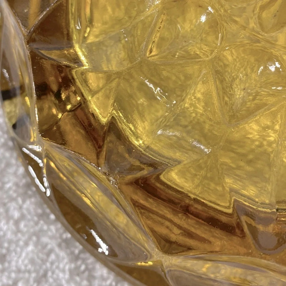 Vintage Anchor Hocking Fairfield Round Amber Glass Ashtray Trinket  Dish - Picture 11 of 13